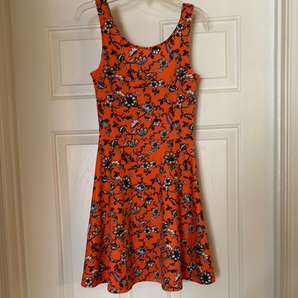 Floral Divided  Orange Dress size 2 NWOT